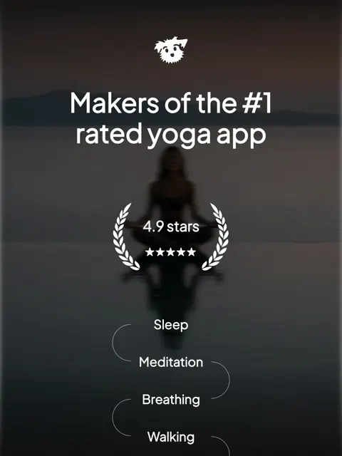 Meditation Down Dog rating and meditation modes screen